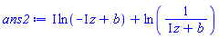 I*ln(-I*z+b)+ln(1/(I*z+b))