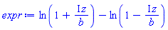 ln(1+I*z/b)-ln(1-I*z/b)