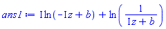 I*ln(-I*z+b)+ln(1/(I*z+b))