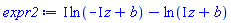 I*ln(-I*z+b)-ln(I*z+b)