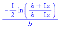 -((1/2)*I)*ln((b+I*z)/(b-I*z))/b