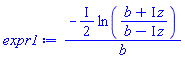 -((1/2)*I)*ln((b+I*z)/(b-I*z))/b