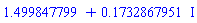 1.499847799+.1732867951*I