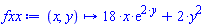 proc (x, y) options operator, arrow; 18*x*exp(2*y)+2*y^2 end proc