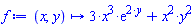 proc (x, y) options operator, arrow; 3*x^3*exp(2*y)+x^2*y^2 end proc