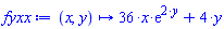 proc (x, y) options operator, arrow; 36*x*exp(2*y)+4*y end proc