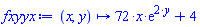 proc (x, y) options operator, arrow; 72*x*exp(2*y)+4 end proc