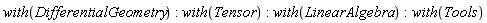 with(DifferentialGeometry); with(Tensor); with(LinearAlgebra); with(Tools)