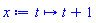 proc (t) options operator, arrow; t+1 end proc