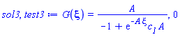 G(xi) = A/(-1+exp(-A*xi)*c__1*A), 0