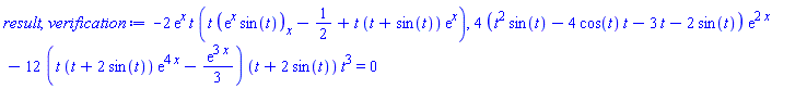 -2*exp(x)*t*(t*(diff(exp(x)*sin(t), x))-1/2+t*(t+sin(t))*exp(x)), 4*(t^2*sin(t)-4*cos(t)*t-3*t-2*sin(t))*exp(2*x)-12*(t*(t+2*sin(t))*exp(4*x)-(1/3)*exp(3*x))*(t+2*sin(t))*t^3 = 0