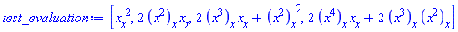 [(diff(x, x))^2, 2*(diff(x^2, x))*(diff(x, x)), 2*(diff(x^3, x))*(diff(x, x))+(diff(x^2, x))^2, 2*(diff(x^4, x))*(diff(x, x))+2*(diff(x^3, x))*(diff(x^2, x))]