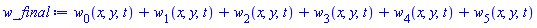 w[0](x, y, t)+w[1](x, y, t)+w[2](x, y, t)+w[3](x, y, t)+w[4](x, y, t)+w[5](x, y, t)