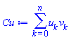 sum(u[k]*v[k], k = 0 .. n)