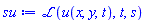 laplace(u(x, y, t), t, s)