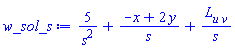 5/s^2+(-x+2*y)/s+L[u*v]/s