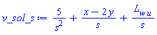 5/s^2+(x-2*y)/s+L[w*u]/s