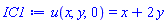 u(x, y, 0) = x+2*y