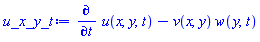 diff(u(x, y, t), t)-v(x, y)*w(y, t)