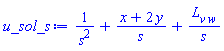 1/s^2+(x+2*y)/s+L[v*w]/s