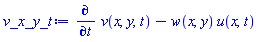 diff(v(x, y, t), t)-w(x, y)*u(x, t)