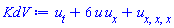 diff(u(x, t), t)+6*u(x, t)*(diff(u(x, t), x))+diff(diff(diff(u(x, t), x), x), x)