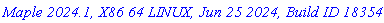 `Maple 2024.1, X86 64 LINUX, Jun 25 2024, Build ID 1835466`