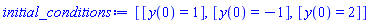 [[y(0) = 1], [y(0) = -1], [y(0) = 2]]