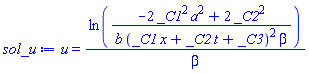 u(x, t) = ln((-2*_C1^2*a^2+2*_C2^2)/(b*(_C1*x+_C2*t+_C3)^2*beta))/beta