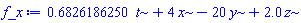.6826186250*t+4*x-20*y+2.0*z