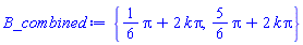 {(1/6)*Pi+2*k*Pi, (5/6)*Pi+2*k*Pi}