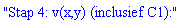 "Stap 4: v(x,y) (inclusief C1):"
