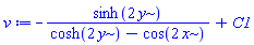 -sinh(2*y)/(cosh(2*y)-cos(2*x))+C1