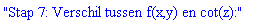 "Stap 7: Verschil tussen f(x,y) en cot(z):"