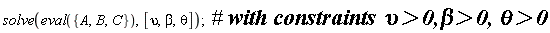 solve(eval({A, B, C}), [upsilon, beta, theta])