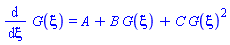 diff(G(xi), xi) = A+B*G(xi)+C*G(xi)^2