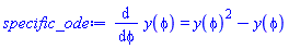 diff(y(phi), phi) = y(phi)^2-y(phi)