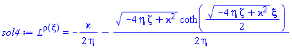 L^rho(xi) = -(1/2)*varkappa/eta-(1/2)*(-4*eta*zeta+varkappa^2)^(1/2)*coth((1/2)*(-4*eta*zeta+varkappa^2)^(1/2)*xi)/eta