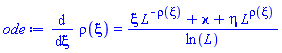 diff(rho(xi), xi) = (xi*L^(-rho(xi))+varkappa+eta*L^rho(xi))/ln(L)
