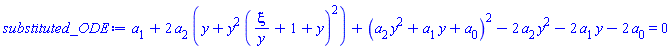 a[1]+2*a[2]*(y+y^2*(xi/y+1+y)^2)+(y^2*a[2]+y*a[1]+a[0])^2-2*a[2]*y^2-2*a[1]*y-2*a[0] = 0
