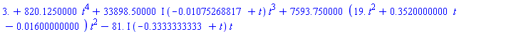 3.+820.1250000*t^4+(33898.50000*I)*(-0.1075268817e-1+t)*t^3+7593.750000*(19.*t^2+.3520000000*t-0.1600000000e-1)*t^2-(81.*I)*(-.3333333333+t)*t