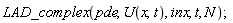 LAD_complex(pde, U(x, t), inx, t, N)