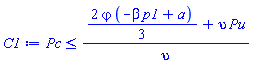 Pc <= ((2/3)*varphi*(-beta*p1+a)+upsilon*Pu)/upsilon