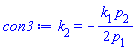 k[2] = -(1/2)*k[1]*p[2]/p[1]