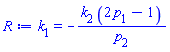 k[1] = -k[2]*(2*p[1]-1)/p[2]