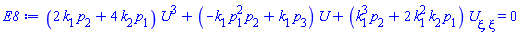 (2*k[1]*p[2]+4*k[2]*p[1])*U(xi)^3+(-k[1]*p[1]^2*p[2]+k[1]*p[3])*U(xi)+(k[1]^3*p[2]+2*k[1]^2*k[2]*p[1])*(diff(diff(U(xi), xi), xi)) = 0