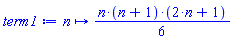 proc (n) options operator, arrow; (1/6)*n*(n+1)*(2*n+1) end proc