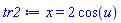 x = 2*cos(u)