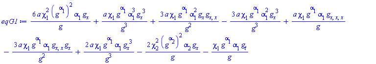 6*a*chi[1]^2*(g(x, t)^alpha[1])^2*alpha[1]*(diff(g(x, t), x))/g(x, t)+a*chi[1]*g(x, t)^alpha[1]*alpha[1]^3*(diff(g(x, t), x))^3/g(x, t)^3+3*a*chi[1]*g(x, t)^alpha[1]*alpha[1]^2*(diff(g(x, t), x))*(diff(diff(g(x, t), x), x))/g(x, t)^2-3*a*chi[1]*g(x, t)^alpha[1]*alpha[1]^2*(diff(g(x, t), x))^3/g(x, t)^3+a*chi[1]*g(x, t)^alpha[1]*alpha[1]*(diff(diff(diff(g(x, t), x), x), x))/g(x, t)-3*a*chi[1]*g(x, t)^alpha[1]*alpha[1]*(diff(diff(g(x, t), x), x))*(diff(g(x, t), x))/g(x, t)^2+2*a*chi[1]*g(x, t)^alpha[1]*alpha[1]*(diff(g(x, t), x))^3/g(x, t)^3-2*chi[2]^2*(g(x, t)^alpha[2])^2*alpha[2]*(diff(g(x, t), x))/g(x, t)-chi[1]*g(x, t)^alpha[1]*alpha[1]*(diff(g(x, t), t))/g(x, t)