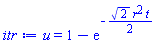 u = 1-exp(-(1/2)*2^(1/2)*r^2*t)
